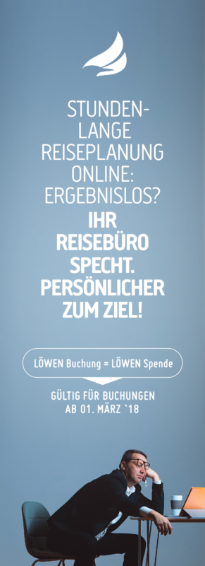 Reisebüro Specht brüllt mit dem Löwenrudel